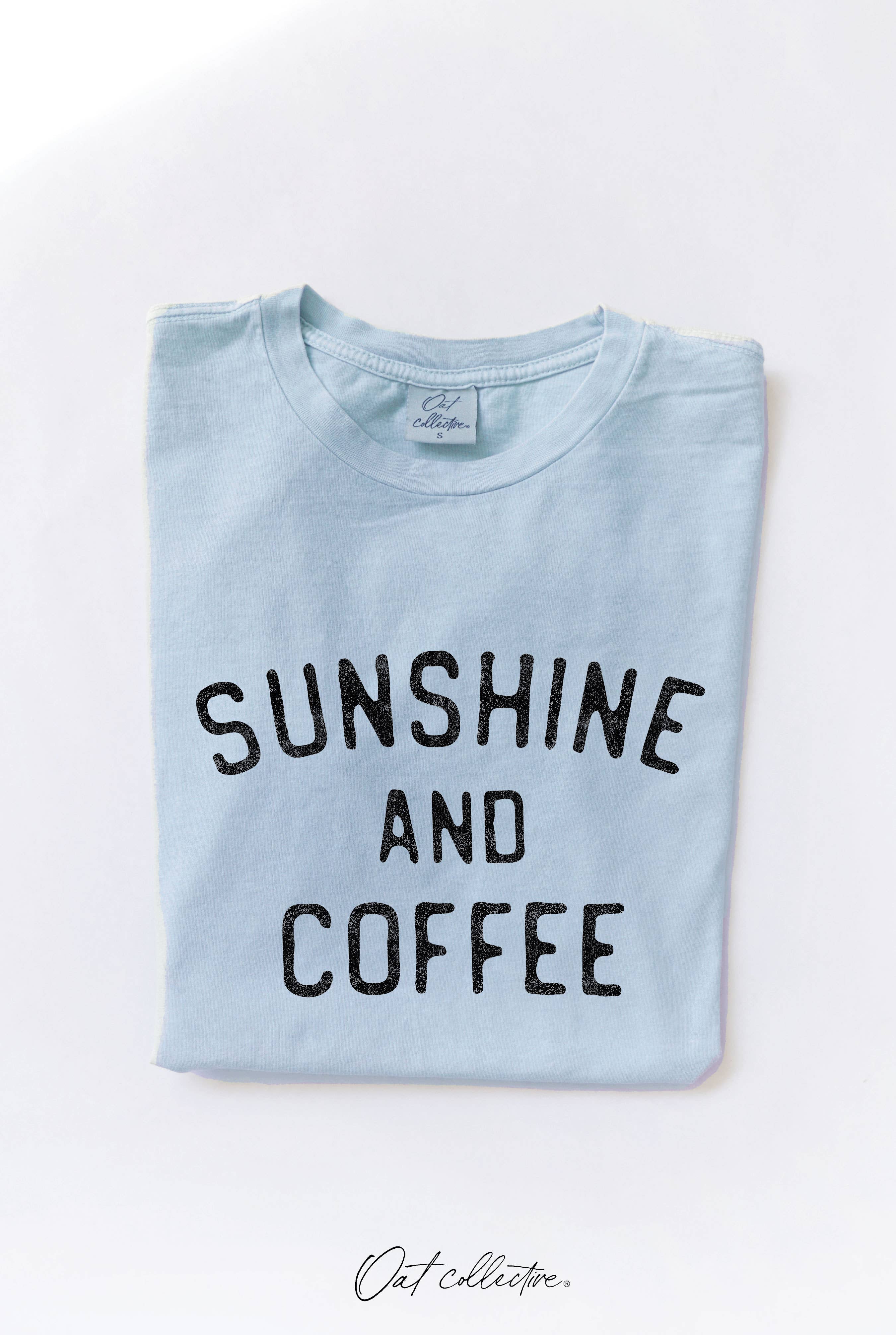 OAT COLLECTIVE - Wholesale Screen Printed T-Shirt - Women's - SUNSHINE AND COFFEE Mineral Graphic Top 3
