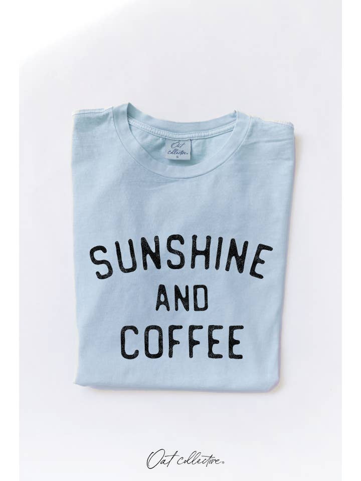 OAT COLLECTIVE - Wholesale Screen Printed T-Shirt - Women's - SUNSHINE AND COFFEE Mineral Graphic Top 3
