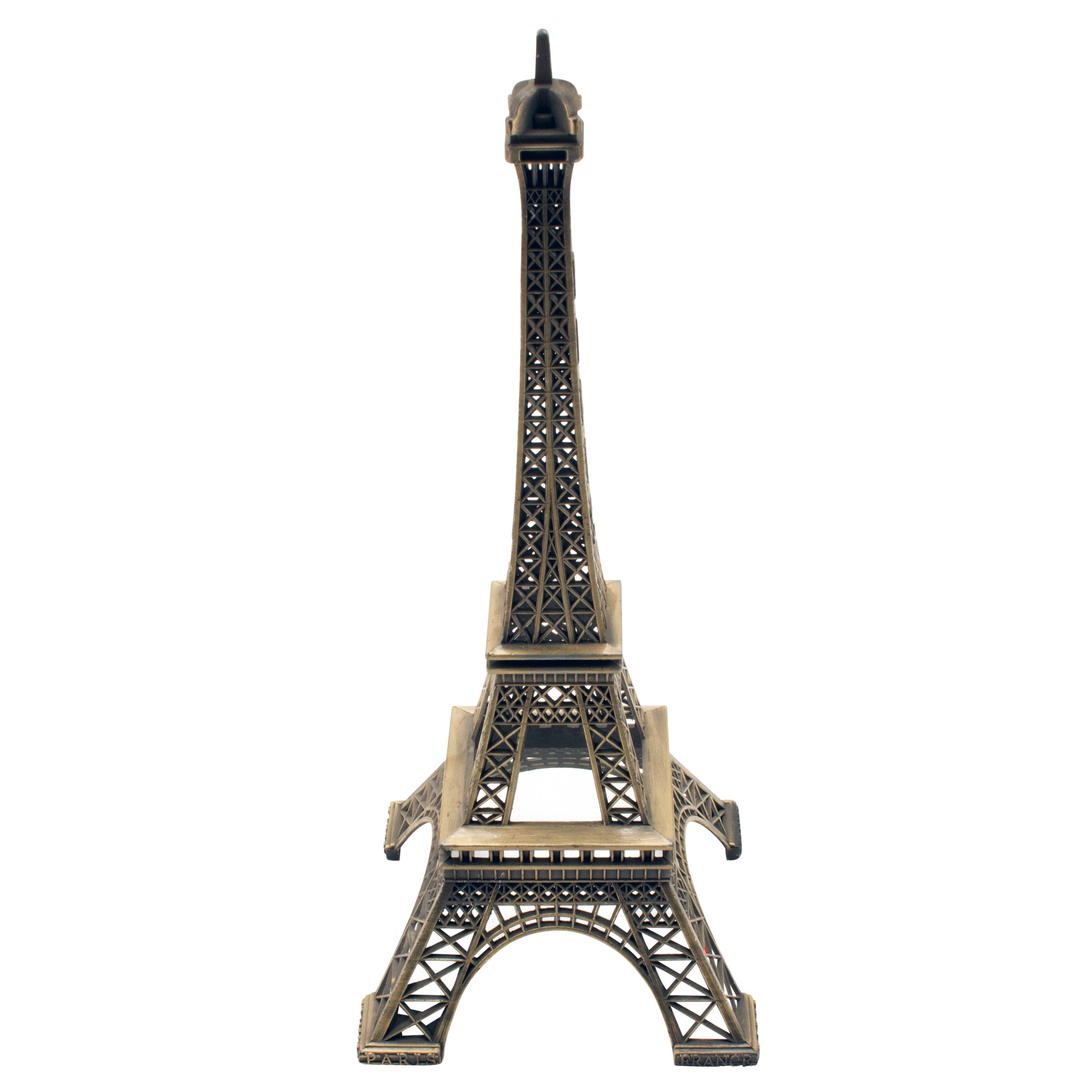 Metal Eiffel Tower Sculpture 10" Tall Bronze for wholesale on Faire1