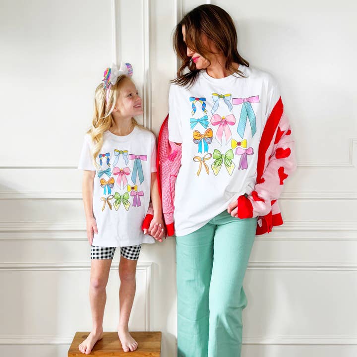 Poppy & Pine - Wholesale T-Shirt (Graphic) - Women's - Princess Bow Collage Youth & Adult Tee