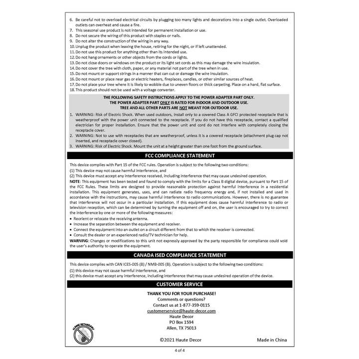 Haute Decor - Wholesale Artificial Christmas Tree - 7 Foot Pre-lit Asheville Slim Christmas Tree9