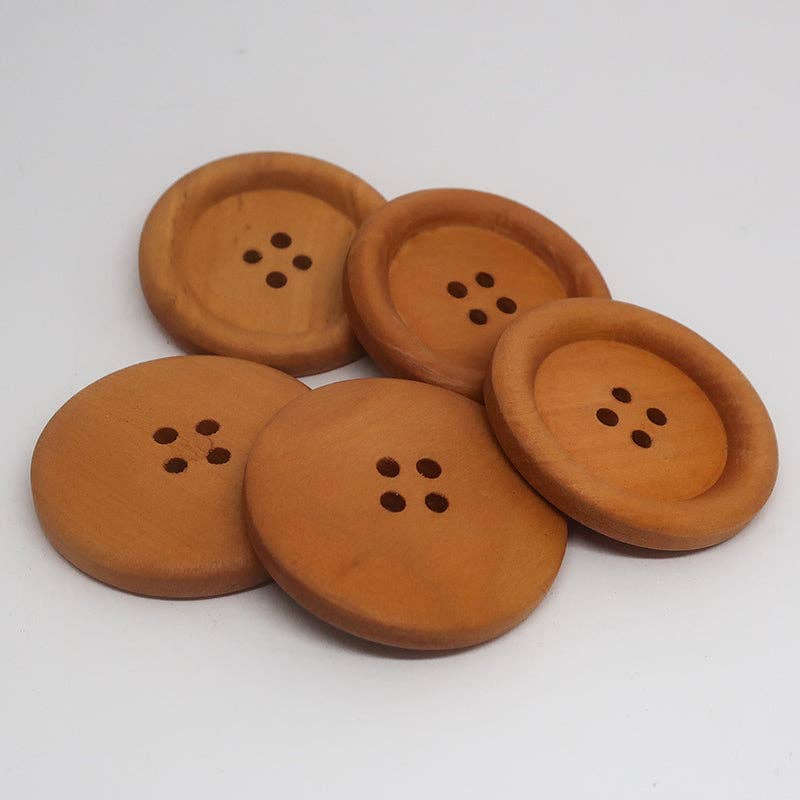 WelcomeYarn - Wholesale Sewing Button/Snap - Solid Wood Button 35mm Pack5x0