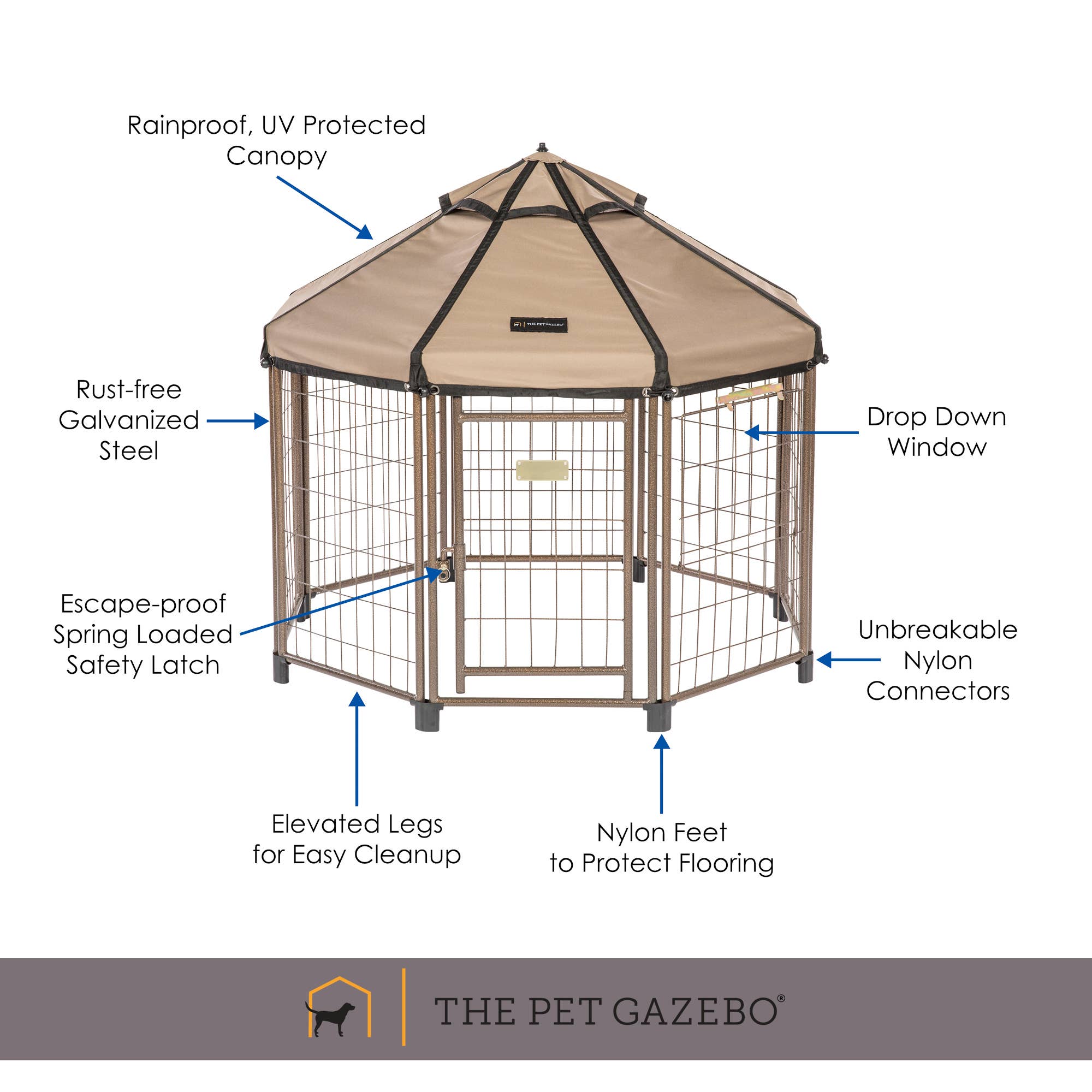 Pet Gazebo - Wholesale Pet Carrier - Cat/Dog - Portable Indoor Outdoor Dog Kennel with Waterproof Cover, 4'7