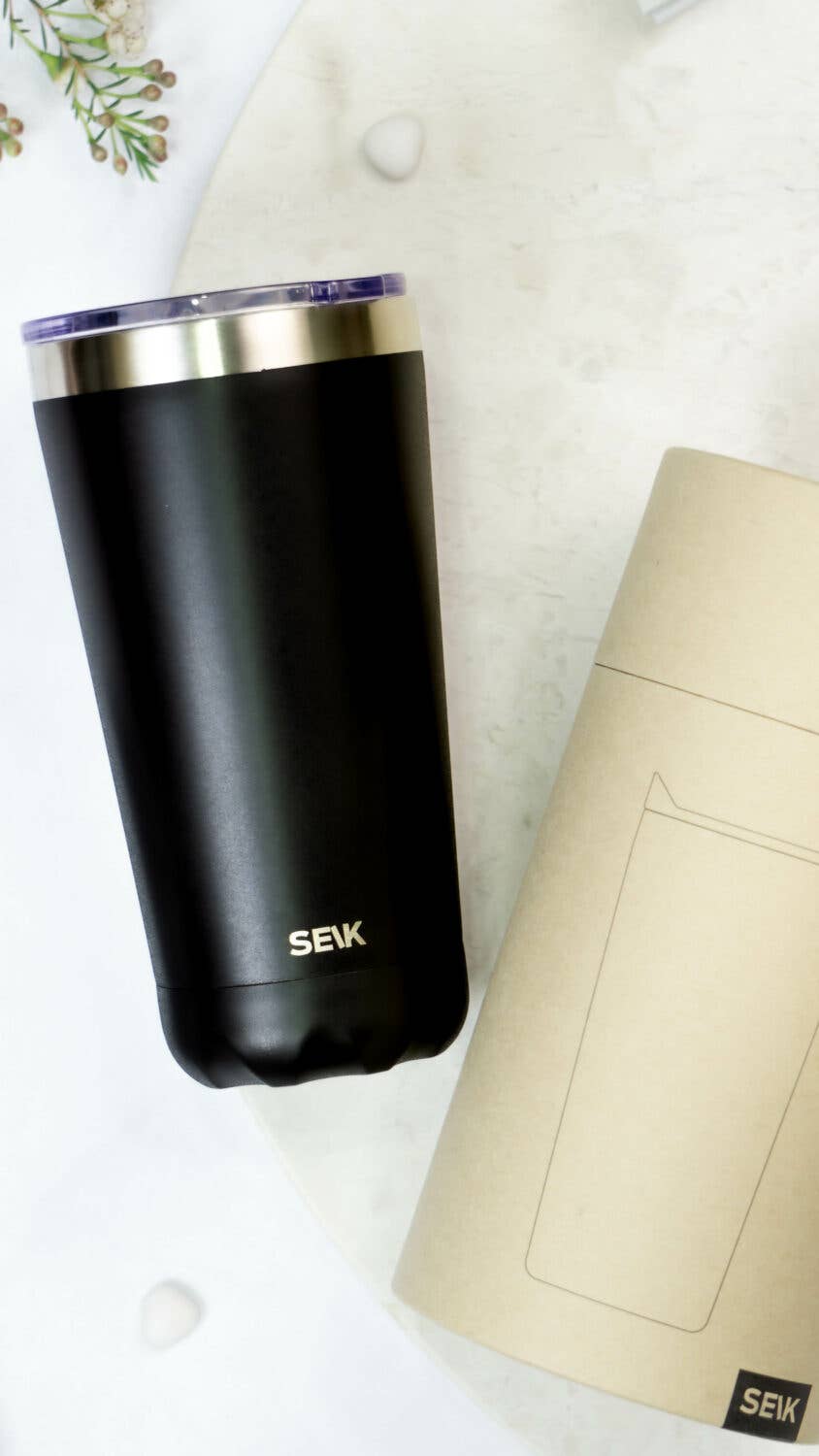 Pink Thermos /coffee cup - oh so black! 350ml for wholesale on Faire1