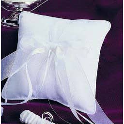 Satin & Organza Ring Pillow With Bows for wholesale by Simply Charming