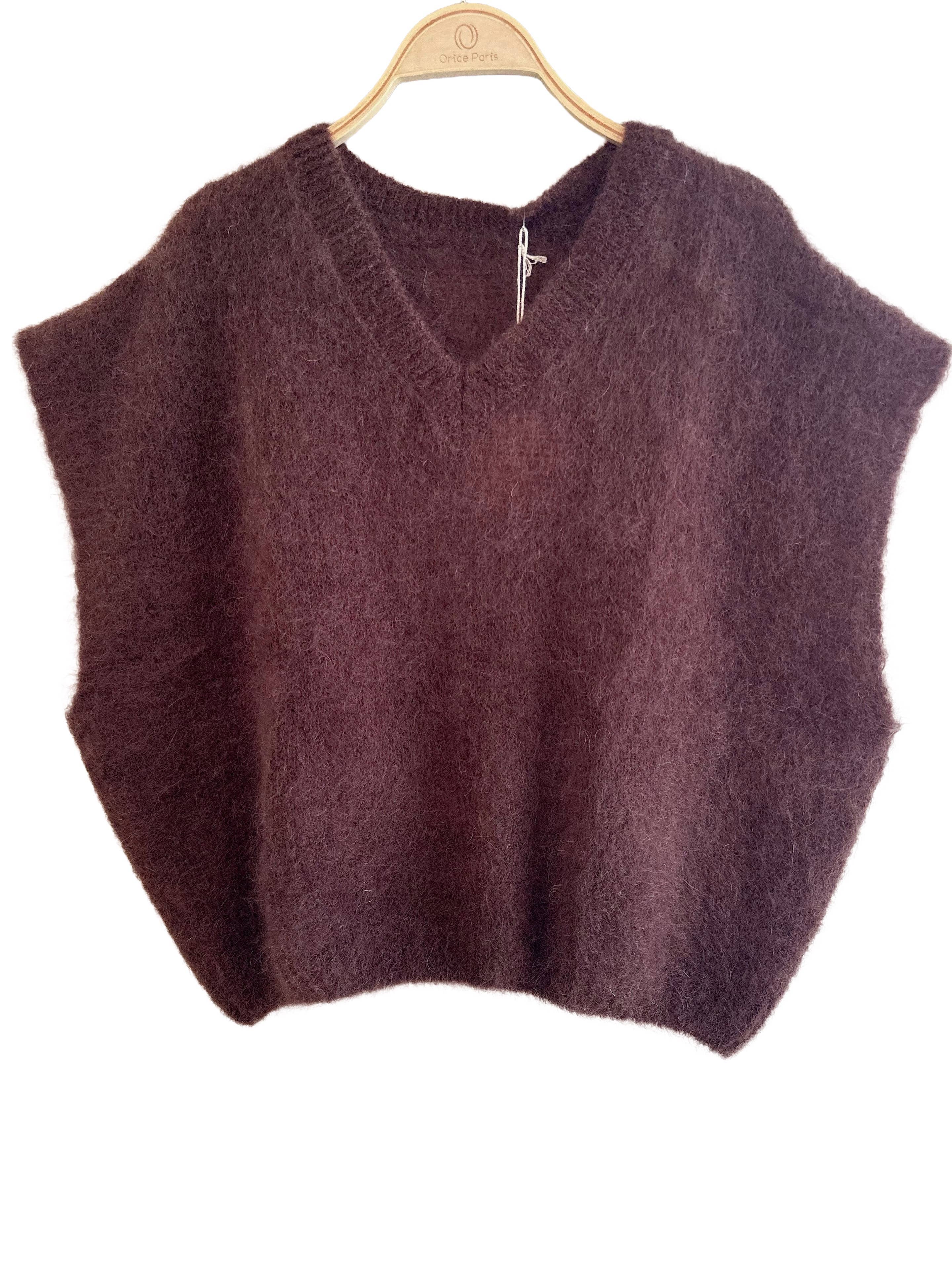 Orice - Vente Cardigan – femme - Gilet sans manche en maille 81% Kid mohair - Orice 22