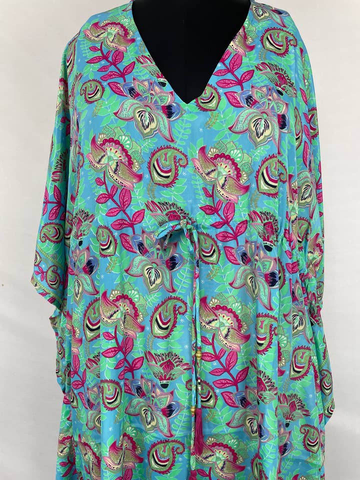 Boho Silk Long Kaftan Women Beach Robe Gown Bridal Dress for wholesale by The Eastern Loom