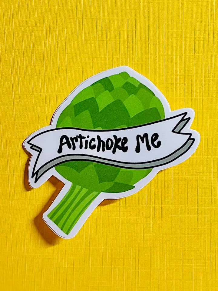 Artichoke Me-vinyl sticker for wholesale by Cover Yo Space Gurl