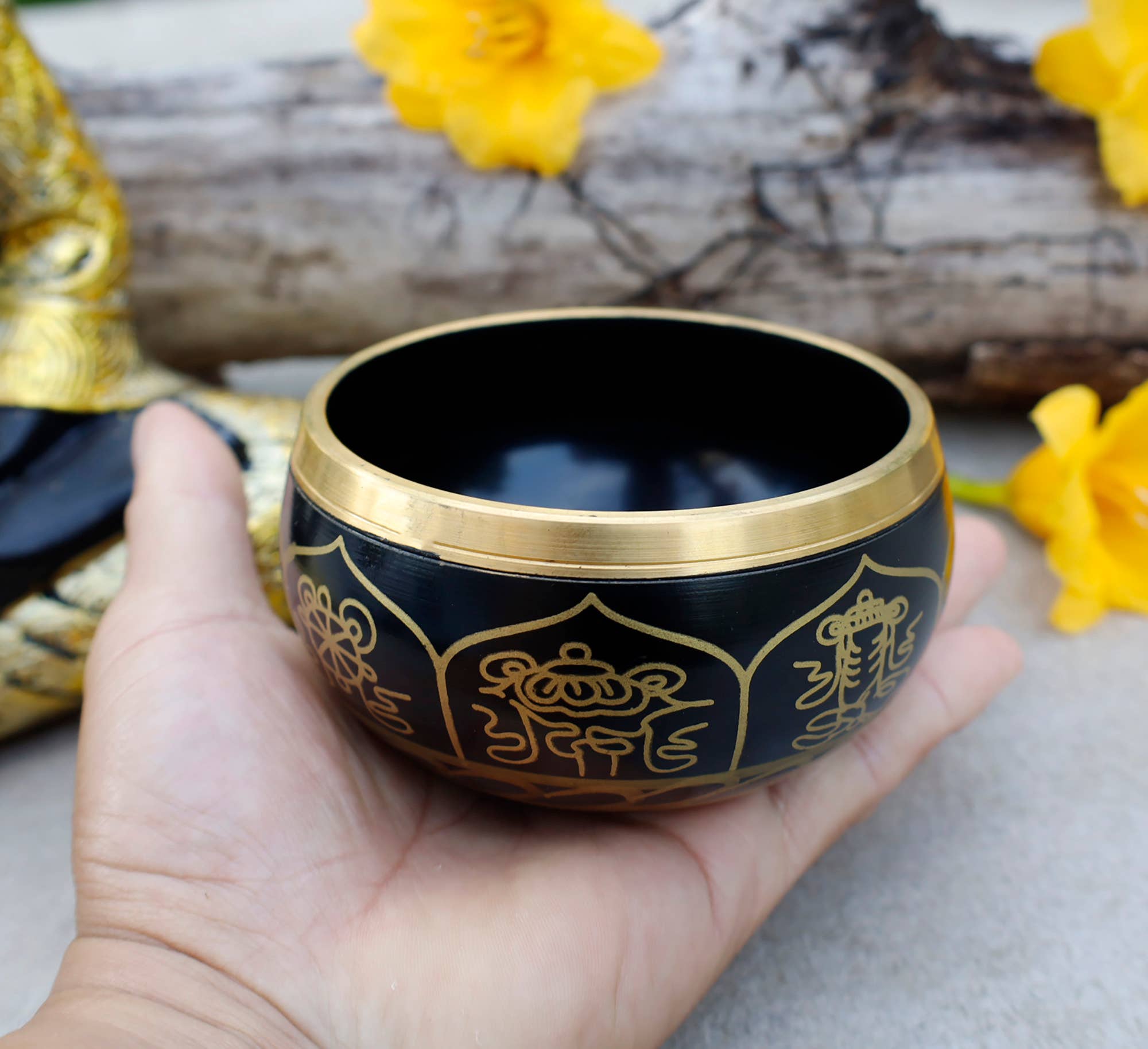 Lungta Imports - Wholesale Meditation Supplies - Tibetan Singing Bowl 8LS Complete Set For Meditation & Yoga2