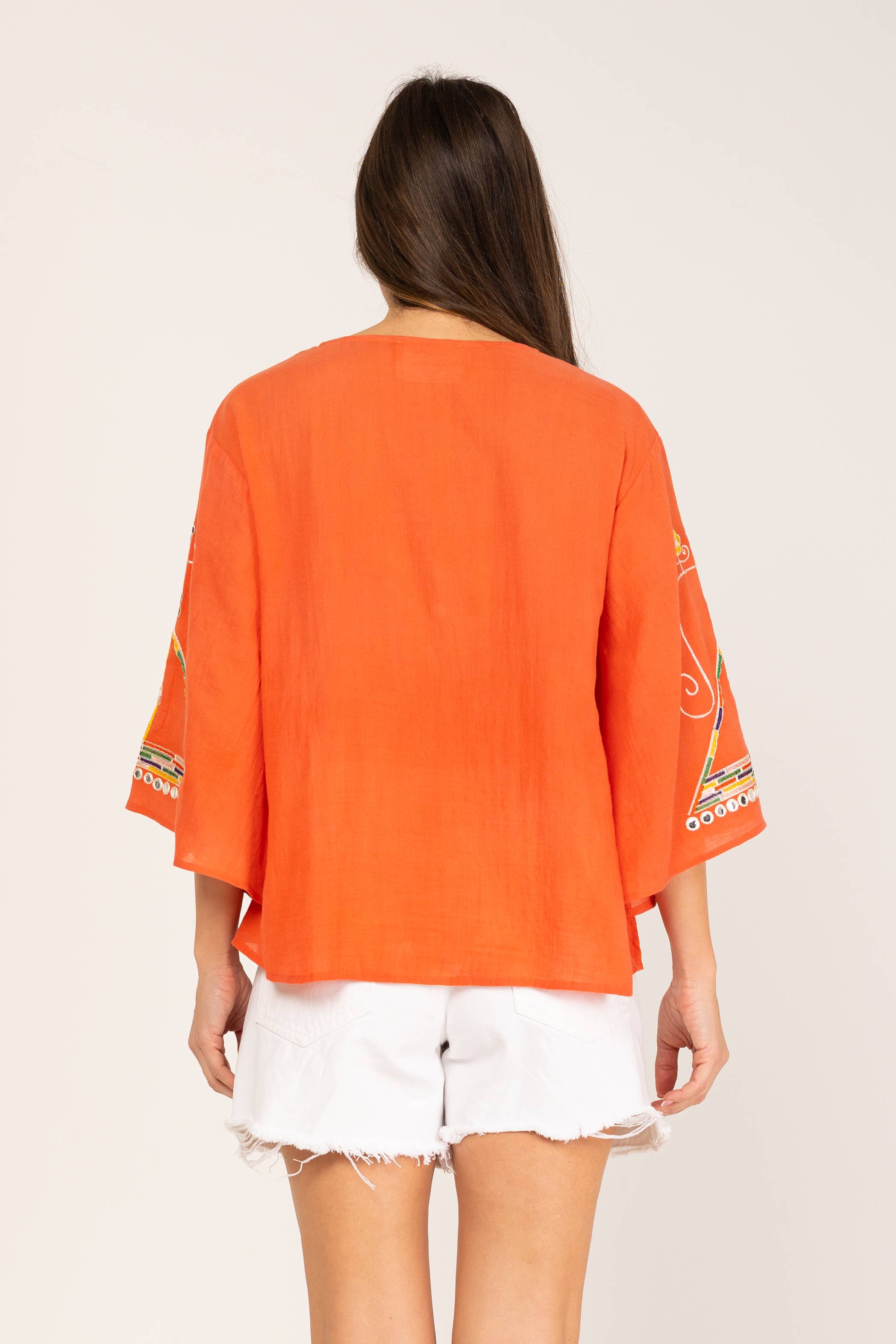 Peace & Love (CALAO IMPORT EXPORT S.L.) - Wholesale Blouse - Women's - PLAIN EMBROIDERED BLOUSE PR9011B11