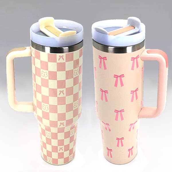 JOSSLYN by wall to wall - Wholesale Insulated Mug/Tumbler - 40oz STAINLESS STEEL TUMBLER BOW | TB40OZ13