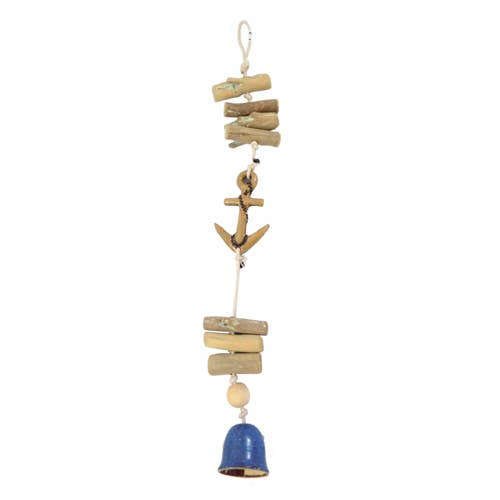 Anchor Bell Drop - Ceramic/ Driftwood for wholesale by Barry-Owen Co., Inc.