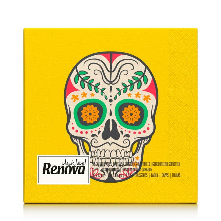 Renova - Wholesale Disposable Napkin - Halloween Paper Napkins Mexican Skull