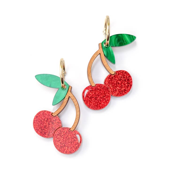 Cherry Gold-Filled Hoop Earrings for wholesale by By Chavelli