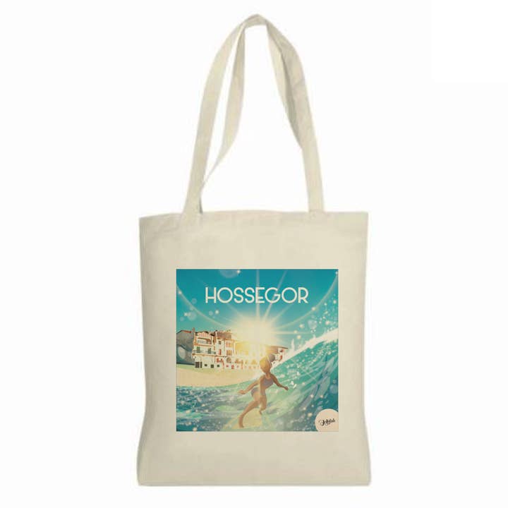 Borsa tote in cotone biologico écru con manico 280g - HOSSEGOR per la vendita all'ingrosso da parte di jellyfish-travelposter