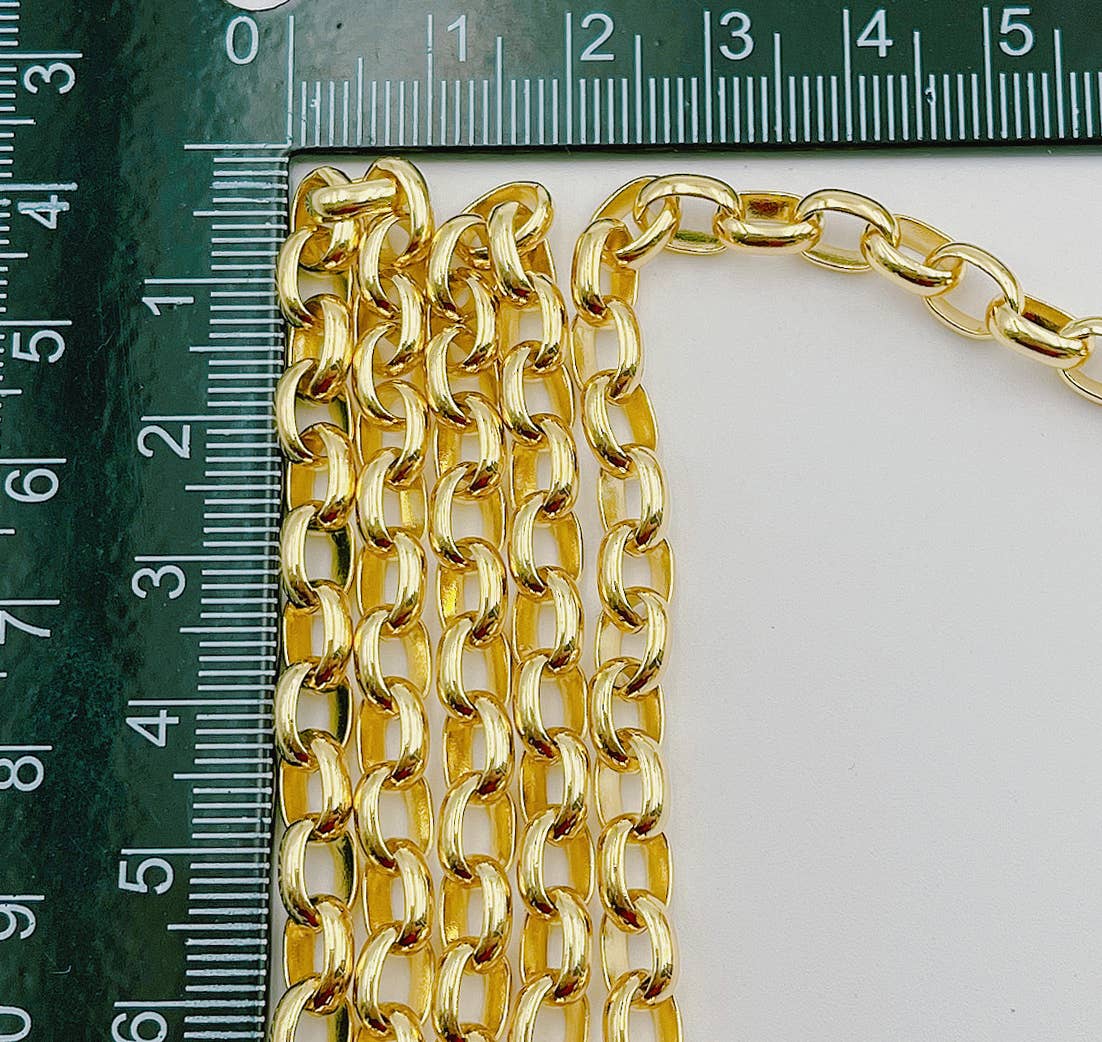 Beads Creation - Wholesale Craft Supplies - Solid Gold Rolo Cable Chain by Foot, Unfinished Chain, CH1657