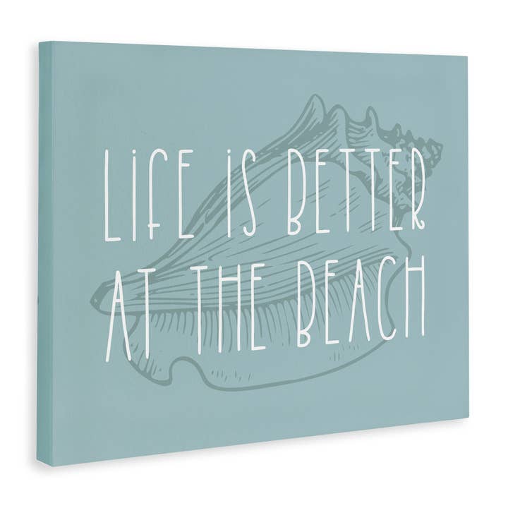 Stupell Industries - Wholesale Wall Sign - Better at Beach with Shell - Unframed Wall Art6