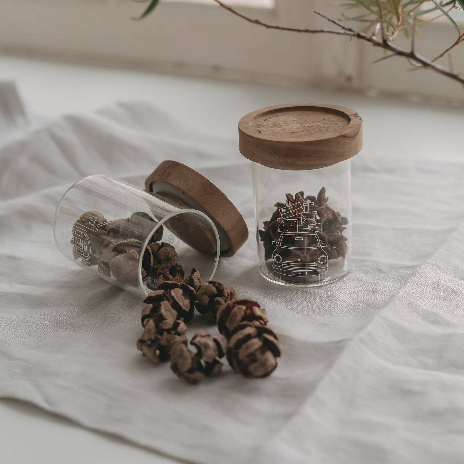 Eulenschnitt - Wholesale Jar - Mini Storage Jar Christmas Car (PU = 8 pcs)