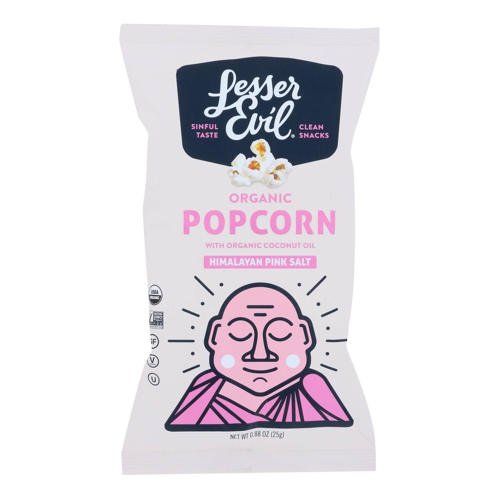 Everyday Supply Co - Wholesale Popcorn - Lesser Evil Organic Pink Himalayan Popcorn, .88 Oz, 18-Pack0