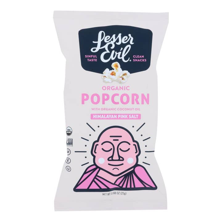 Everyday Supply Co - Wholesale Popcorn - Lesser Evil Organic Pink Himalayan Popcorn, .88 Oz, 18-Pack