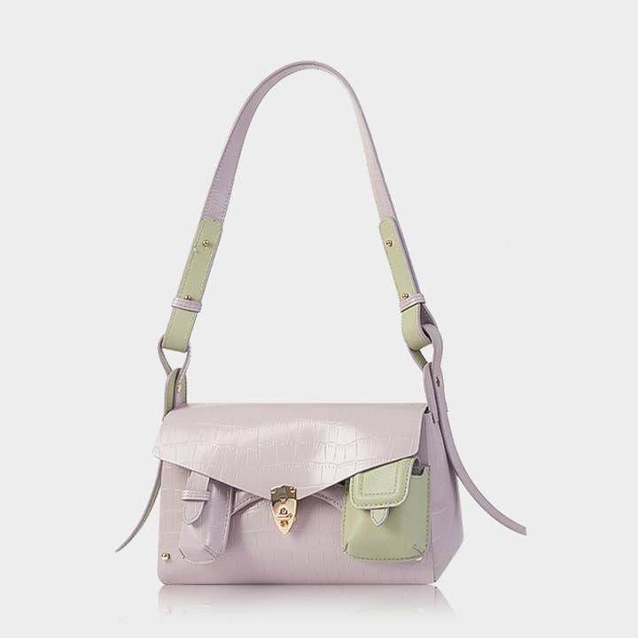 Sac bandoulière réversible en cuir bicolore - Designer pour la vente par WANACCESSORY