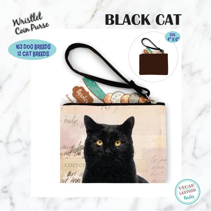 Geldbörse mit schwarzer Katze • Bodendisplay optional für den Großhandel von pawies