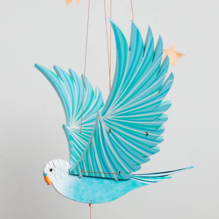 Tulia's Artisan Gallery - Wholesale Mobile - Parakeet Budgie Flying Mobile2