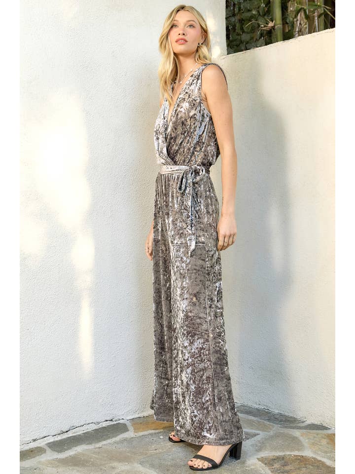 Mystree - Wholesale Jumpsuit - Women's - 60785 Velvet Sleeveless Jumpsuit