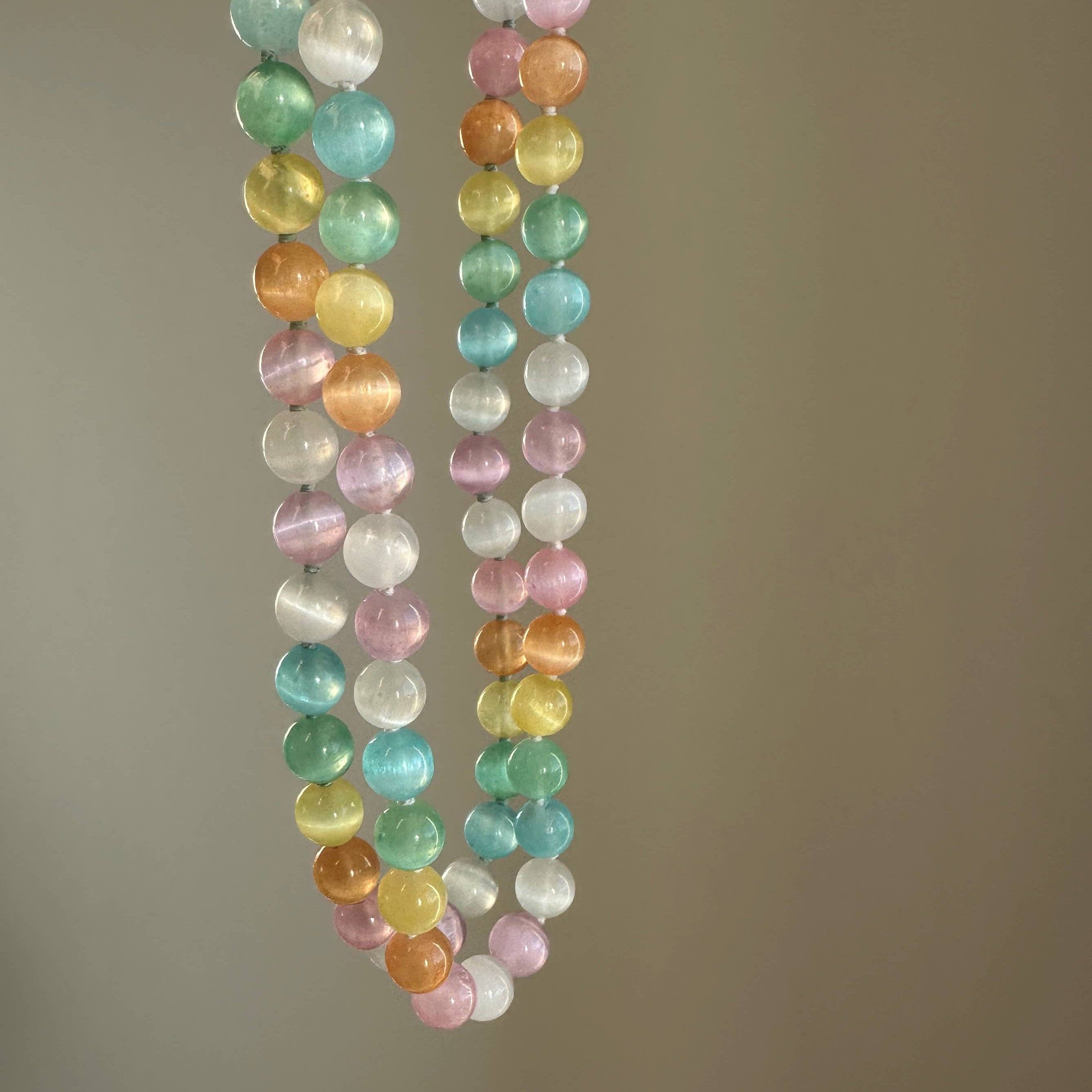 Anokhi Green | Handmade Gemstone Jewelry – Großhandel Perlenkette – Kristallkette|Selenit-Katzenauge|Sommer-Pastell-Perlenschmuck3