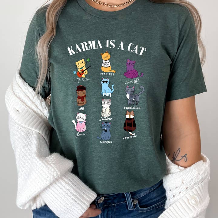 Karma is a CaT Tshirt - Trendy Cat Lover Tee 2023 and other Purchase Wholesale karma is a cat. Free Returns & Net 60 Terms on Faire trending on Faire.