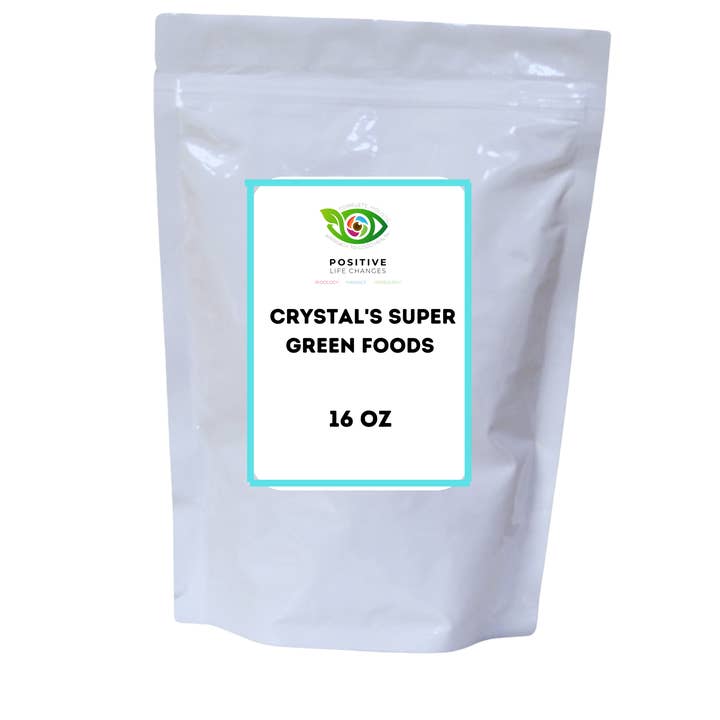 Crystal's Super Green Foods powder for wholesale by Positive Life Changes, LLC