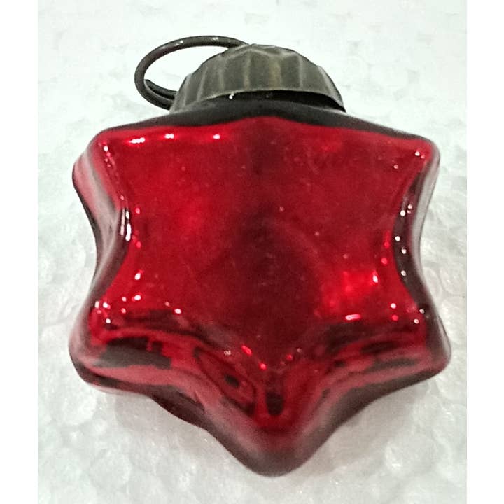 Red Mini Mercury Glass Ornament Star Ornament for wholesale by Silk Road Traders
