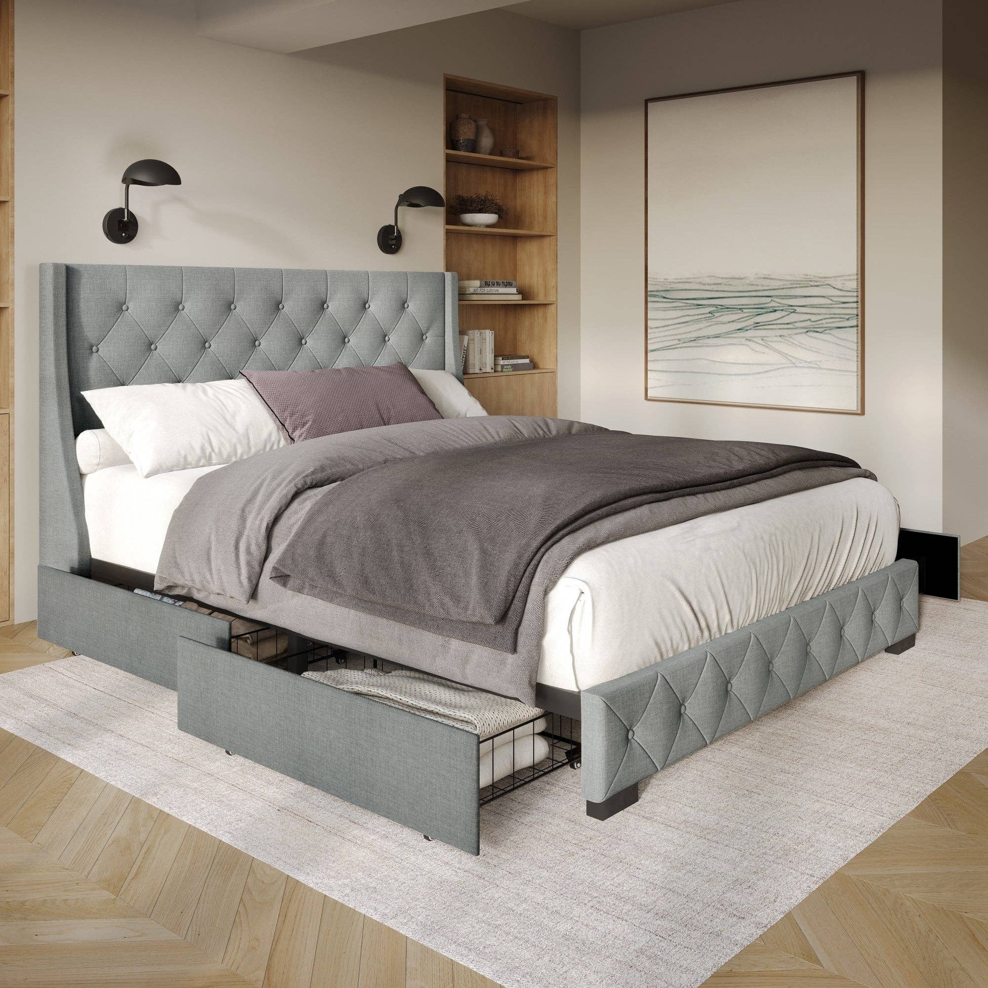 Home Design - Wholesale Bed - Olympia Tufted Upholstered Storage Platform Bed10