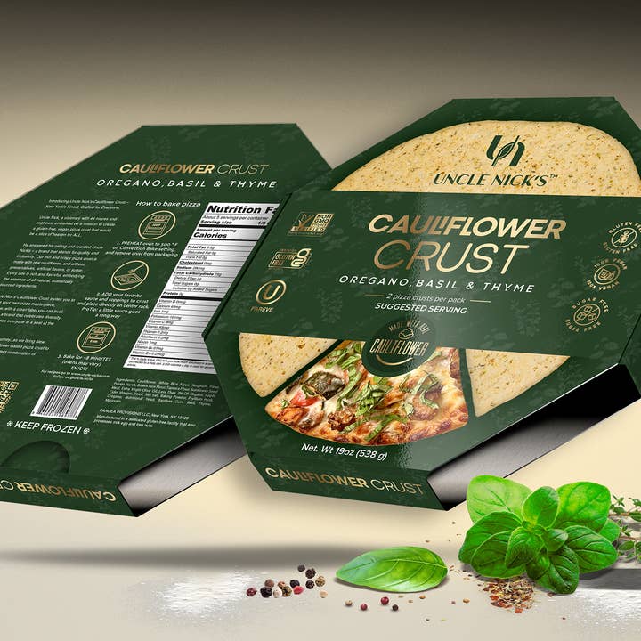 Cauliflower Crust - Oregano, Basil & Thyme (12, 2 packs) for wholesale by Uncle Nick’s