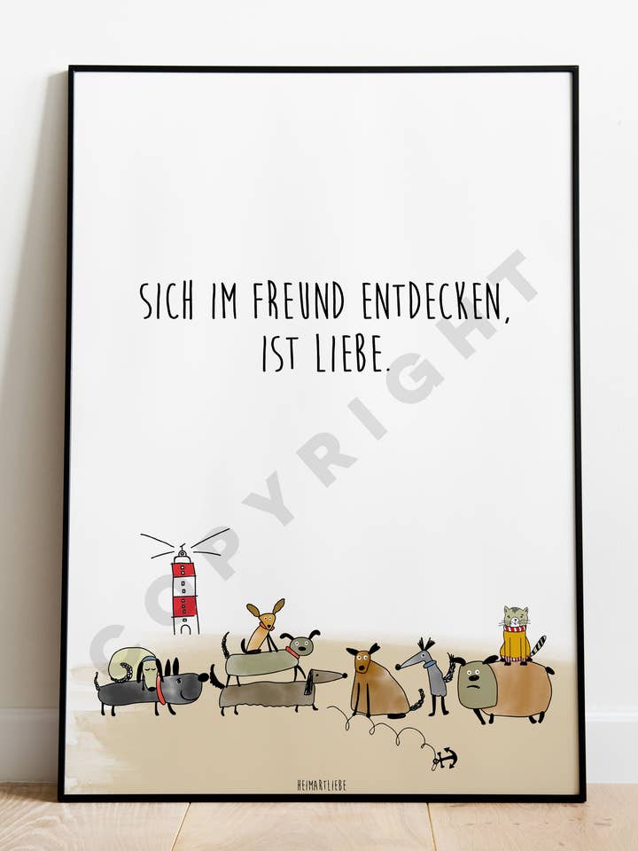 PRINT - DISCOVERING YOURSELF IN A FRIEND IS LOVE for wholesale by HEIMARTLIEBE®