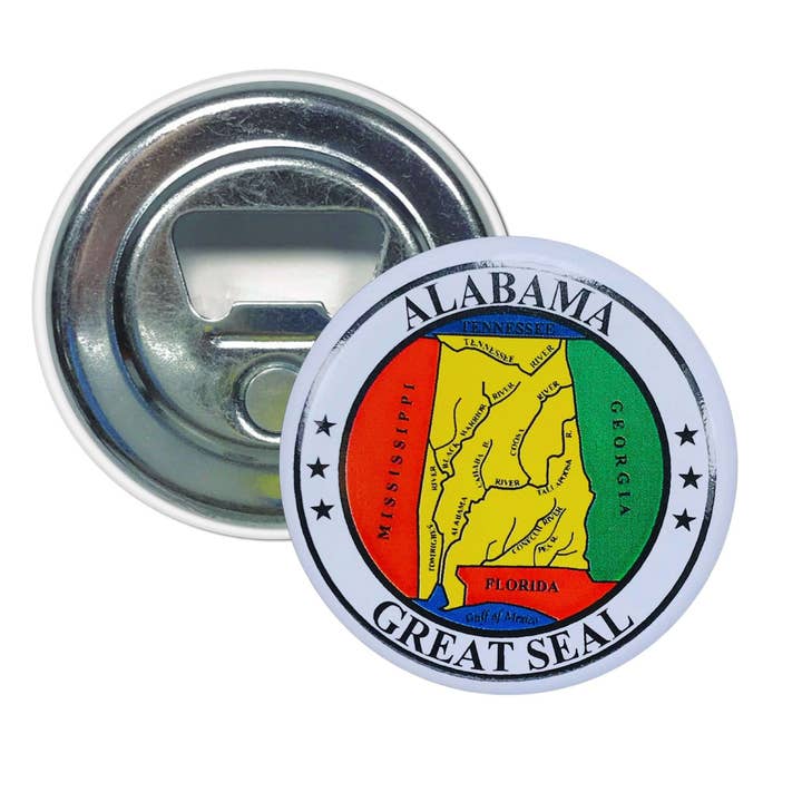 Bottle opener-magnet - State of Alabama shield - USA for wholesale by Astur Pins