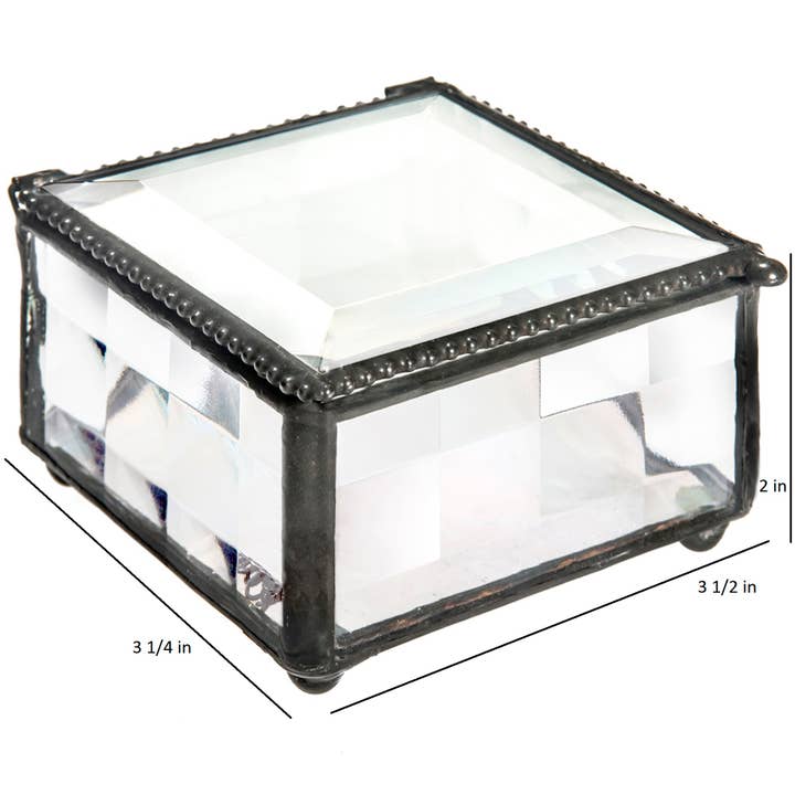J Devlin Glass Art & Bert Anderson Collection - Wholesale Jewelry Box/Organizer - Clear Beveled Glass Keepsake Jewelry Box J Devlin Box 333