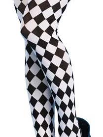 KBW Global Corp. - Wholesale Tights - Women's - Black and White Harlequin Diamond Tights0