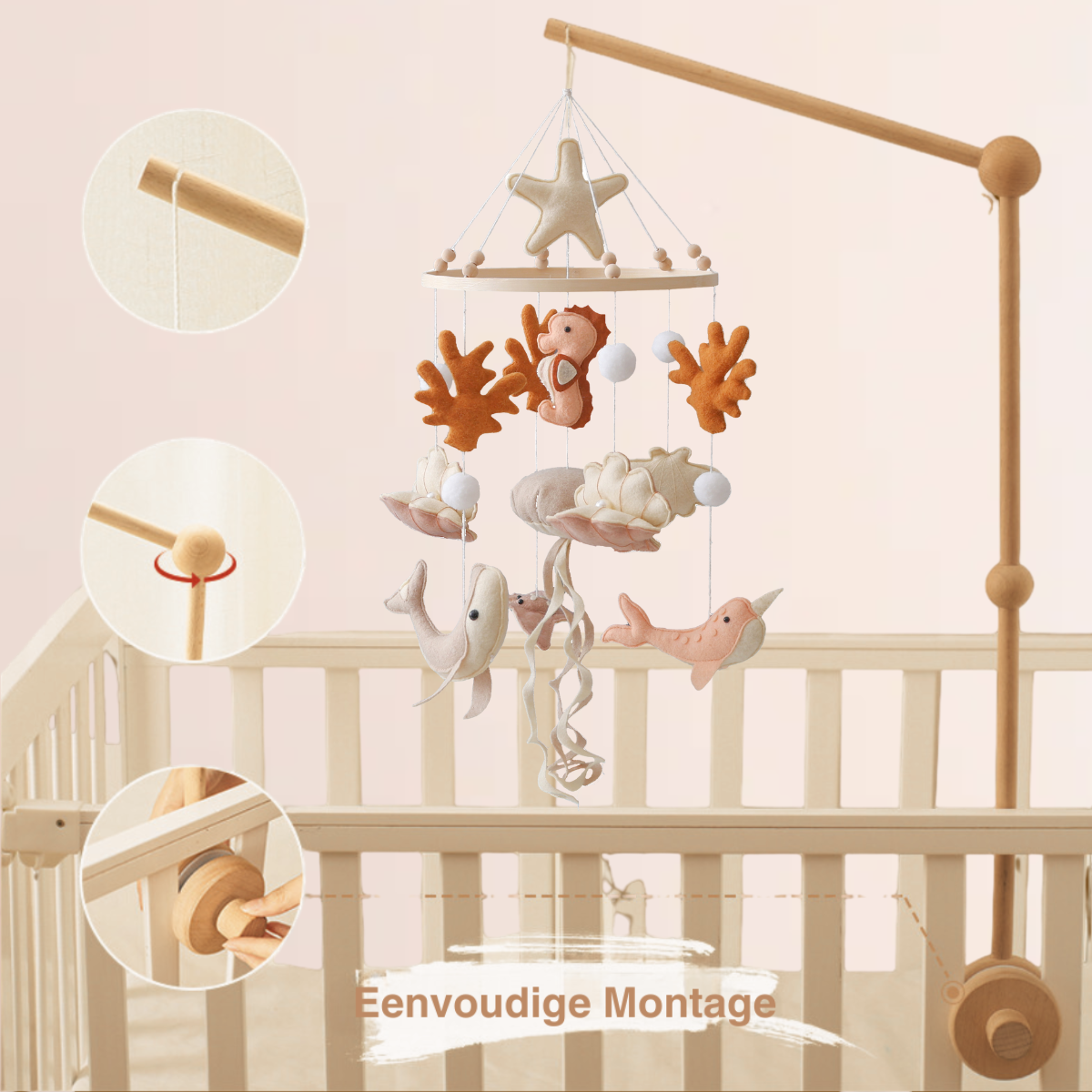 Joymaxx - Wholesale Baby Mobile - Handmade baby mobile Gentle Pearl Sea | Felt & Wood6