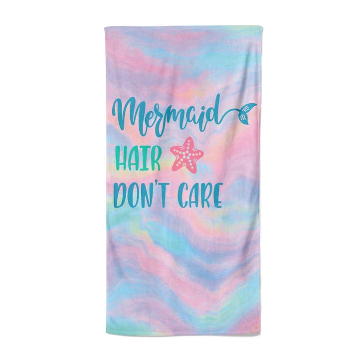 Sjöjungfru hår bryr sig inte pastell regnbåge virvel strandhandduk för wholesale av NOSO Home