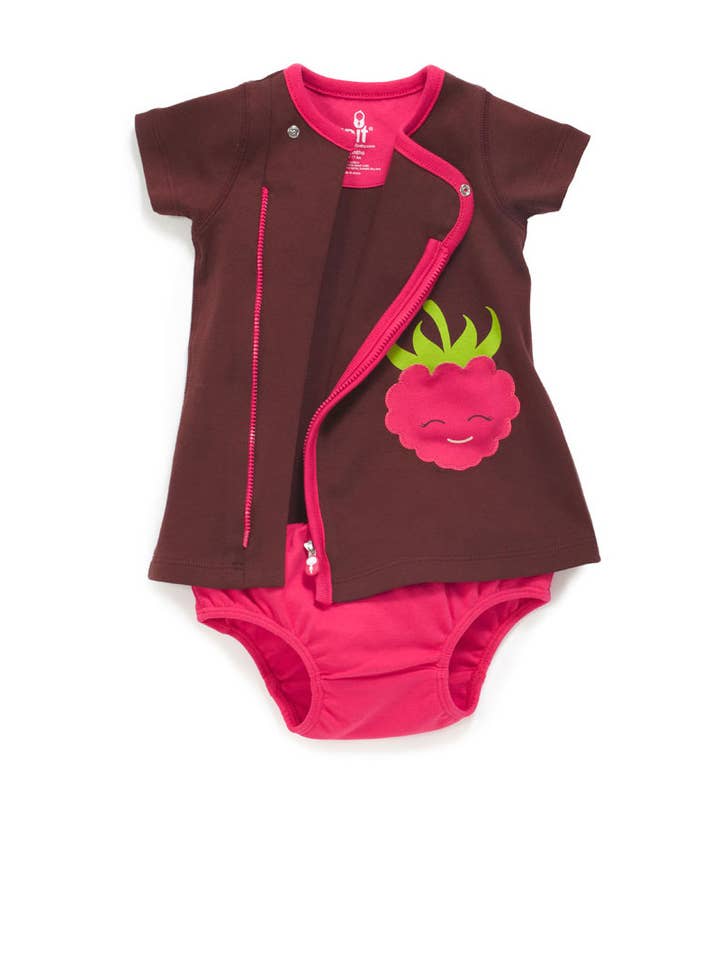 Zip-Up Raspberry Pocket Dress for wholesale by Zipit® Baby