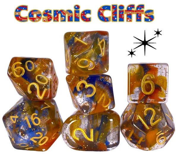 Role 4 Initiative - Wholesale Dice - Diffusion Cosmic Cliffs - Set of 12d6 pips 18mm w/ symbol1