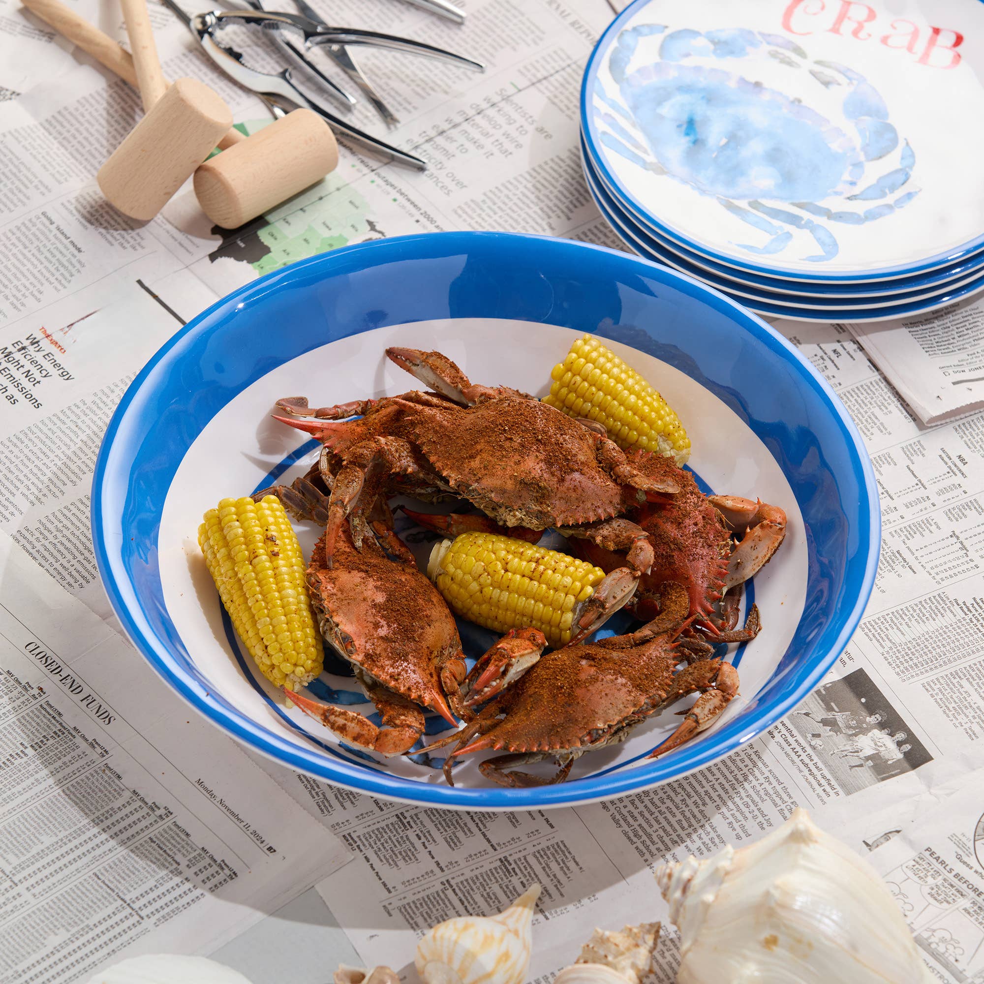 Certified International - Wholesale Serveerschaal - Beach House Krab Grote Serveerschaal 13,75" x 2,75" 128 oz3