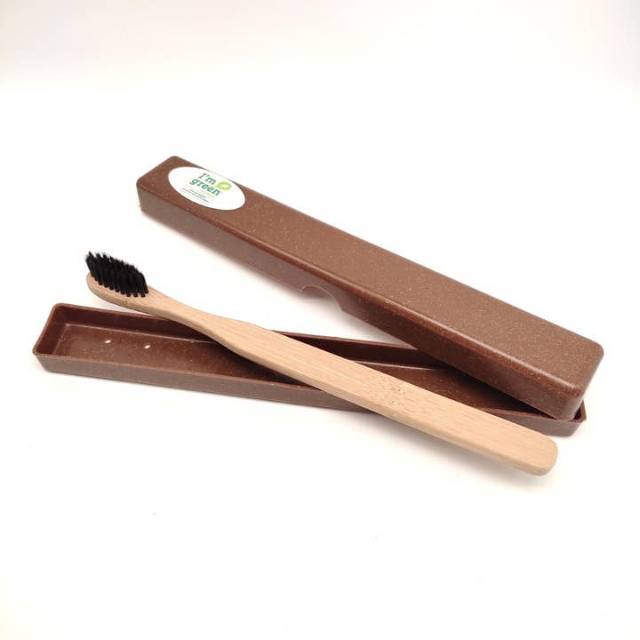 Vegetable wax toothbrush box for wholesale by Les Savons de Pierre