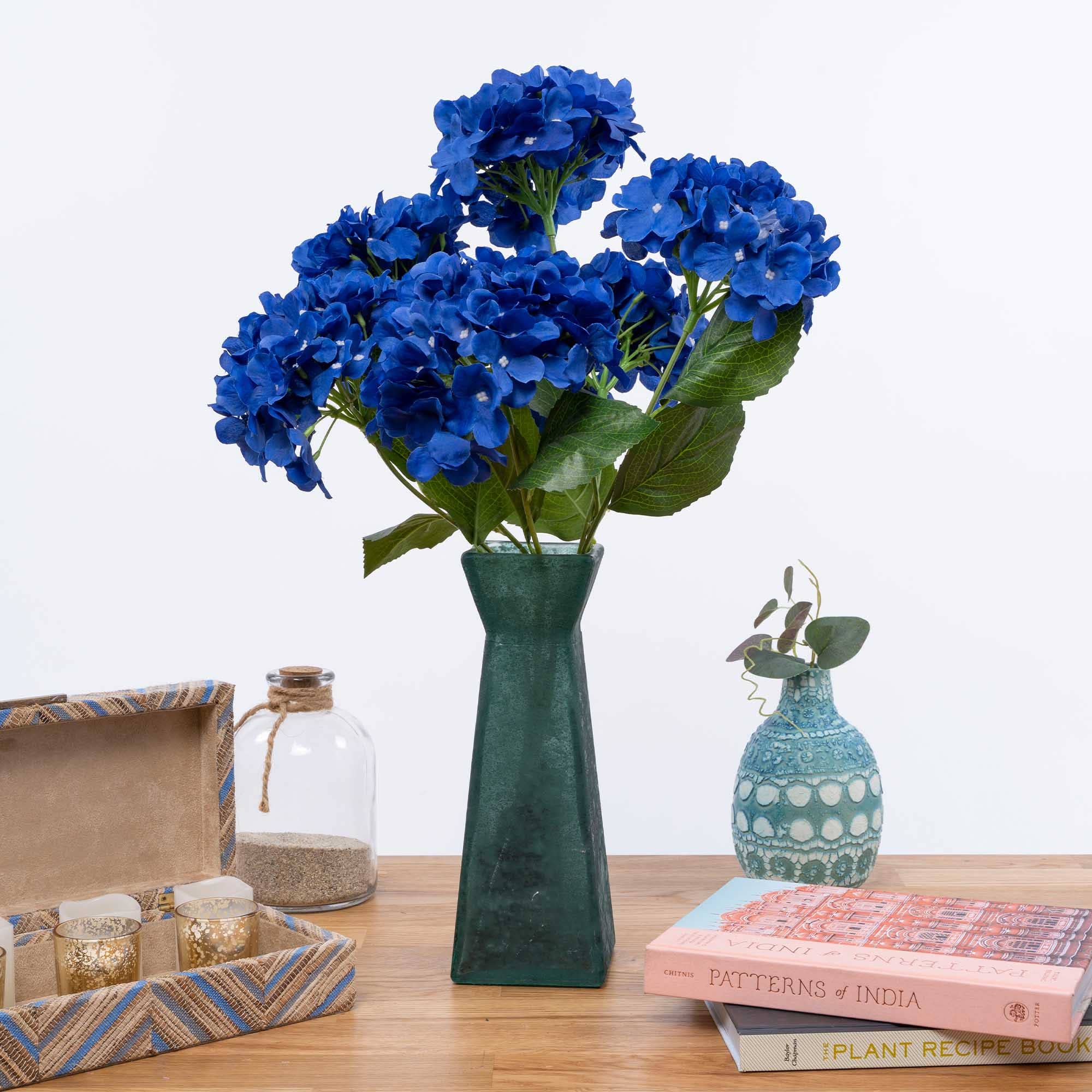Artificial Hydrangea Bouquet 22.5" - Royal Blue for wholesale on Faire1