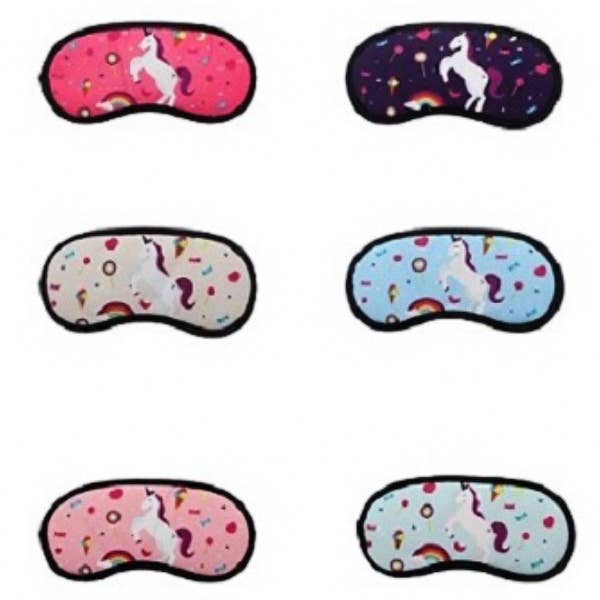 Cap Zone - Wholesale Sleep/Eye Mask - Animated Unicorn Print Blindfold Sleep Eye Mask