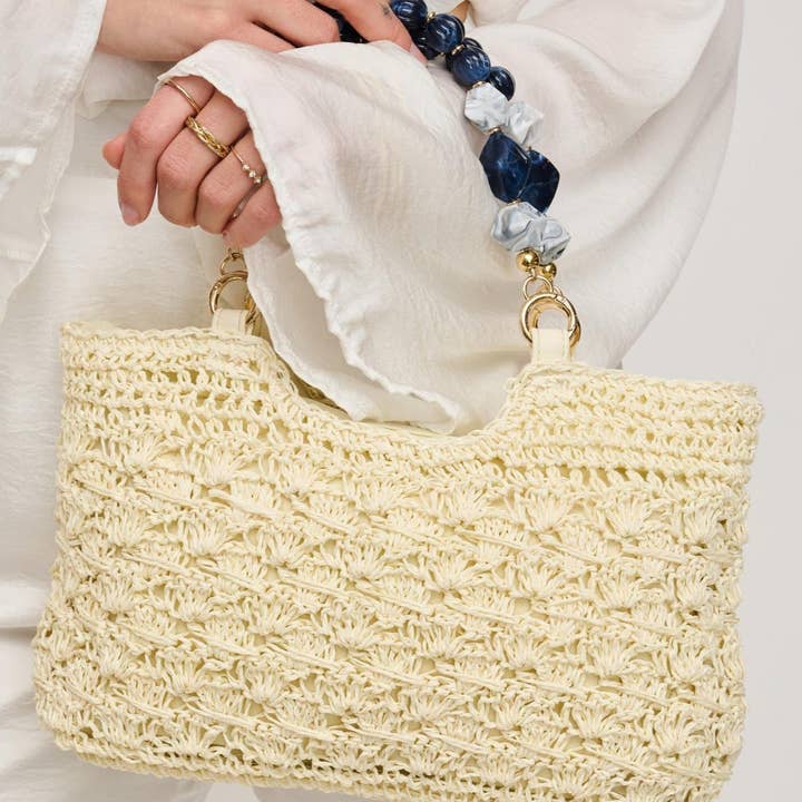 MiMi Wholesale - Wholesale Tote Bag - Women's - 60243 Nora Straw Mini Crochet Tote Bag
