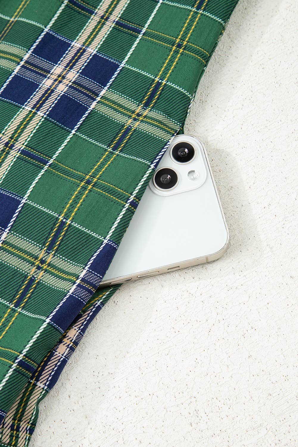 FULL TIME PURCHASE - Wholesale Dress - Women's - Plaid Print Frilly Collar Long Sleeve Shift Mini Dress8