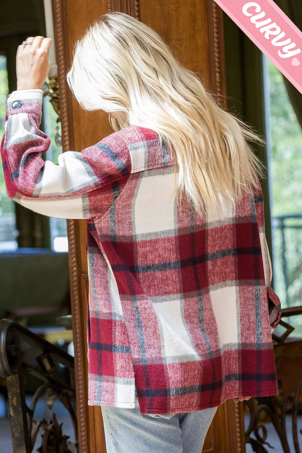 Sweet Lovely by Jen - Wholesale Shirt Jacket/Shacket - Women's - OUTERWEAR PLUS SIZE  FLANNEL  SHACKET 39