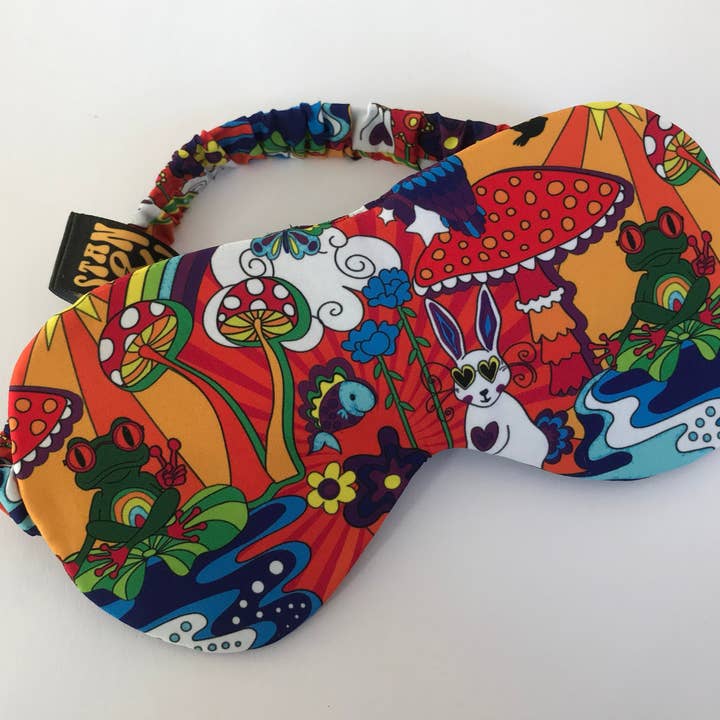 Rainbow Sleep Mask, Eye Mask, Trippy Print Mask. for wholesale by Stan and Gwyn